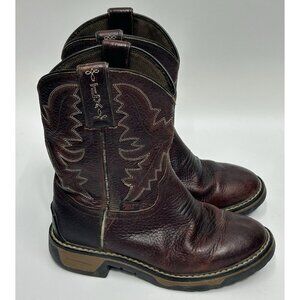 Tony Lama Westen Cowboy Boot Kids Size 13D Brown Leather Rodeo Country Farm Work